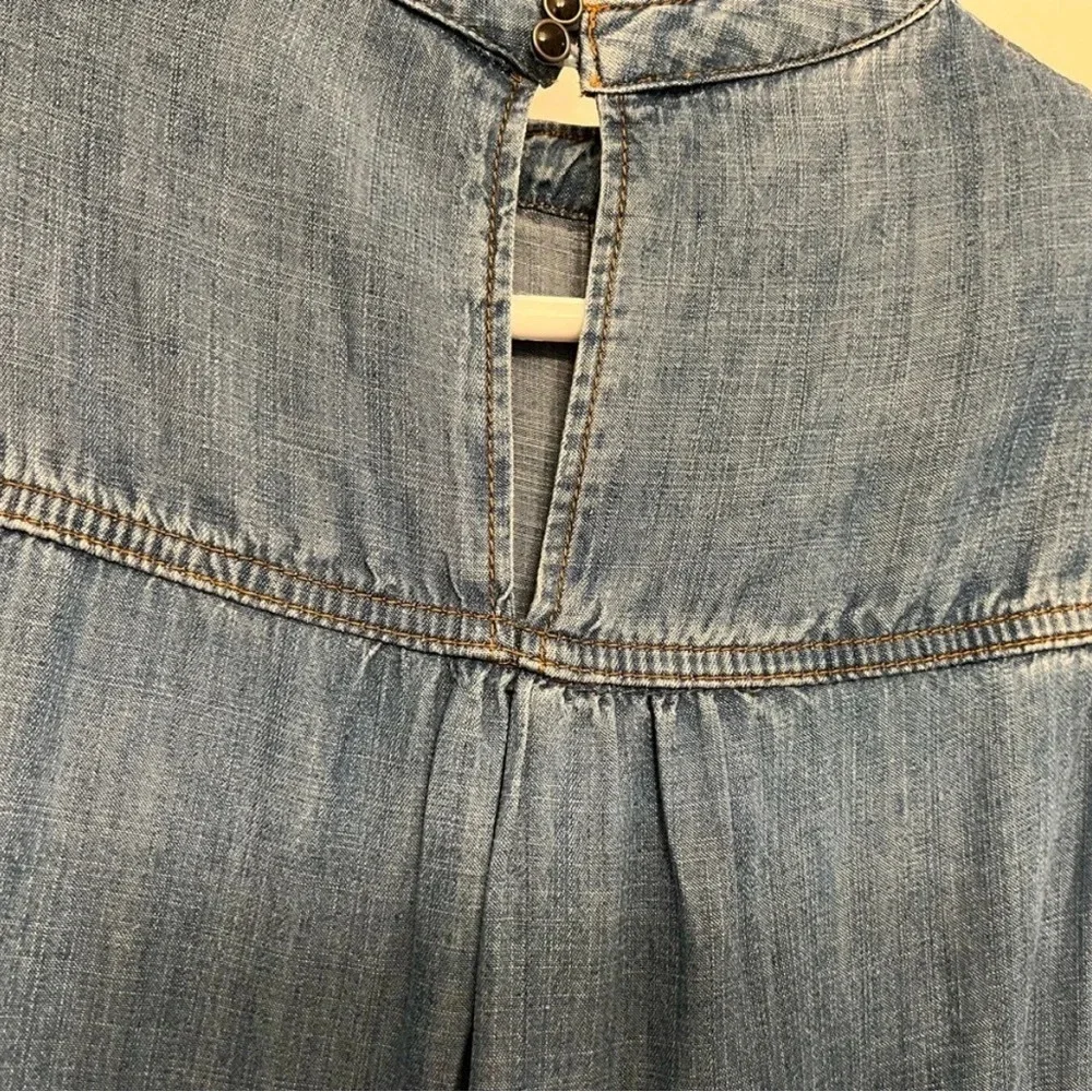 Tiered denim midi dress with pintuck detail and pockets, size XS, NWOT - Picture 8 of 8